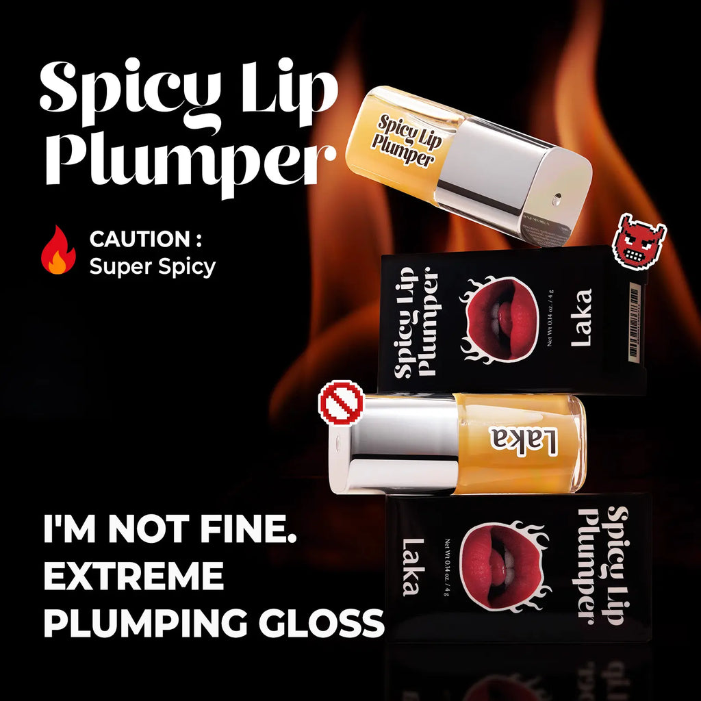 [Laka] Spicy Lip Plumper — Fuller-Looking Lip Plumper Gloss, Non-Sticky, High-Shine Finish