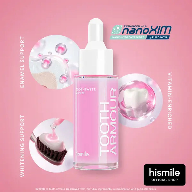 Hismile Tooth Armour Fluoride Free Toothpaste Serum, Nano Hydroxyapatite Toothpaste, Appropriate for Sensitive Teeth, Supports Tooth Enamel, Niacinamide Toothpaste, Advanced Enamel Support | 60 Ml