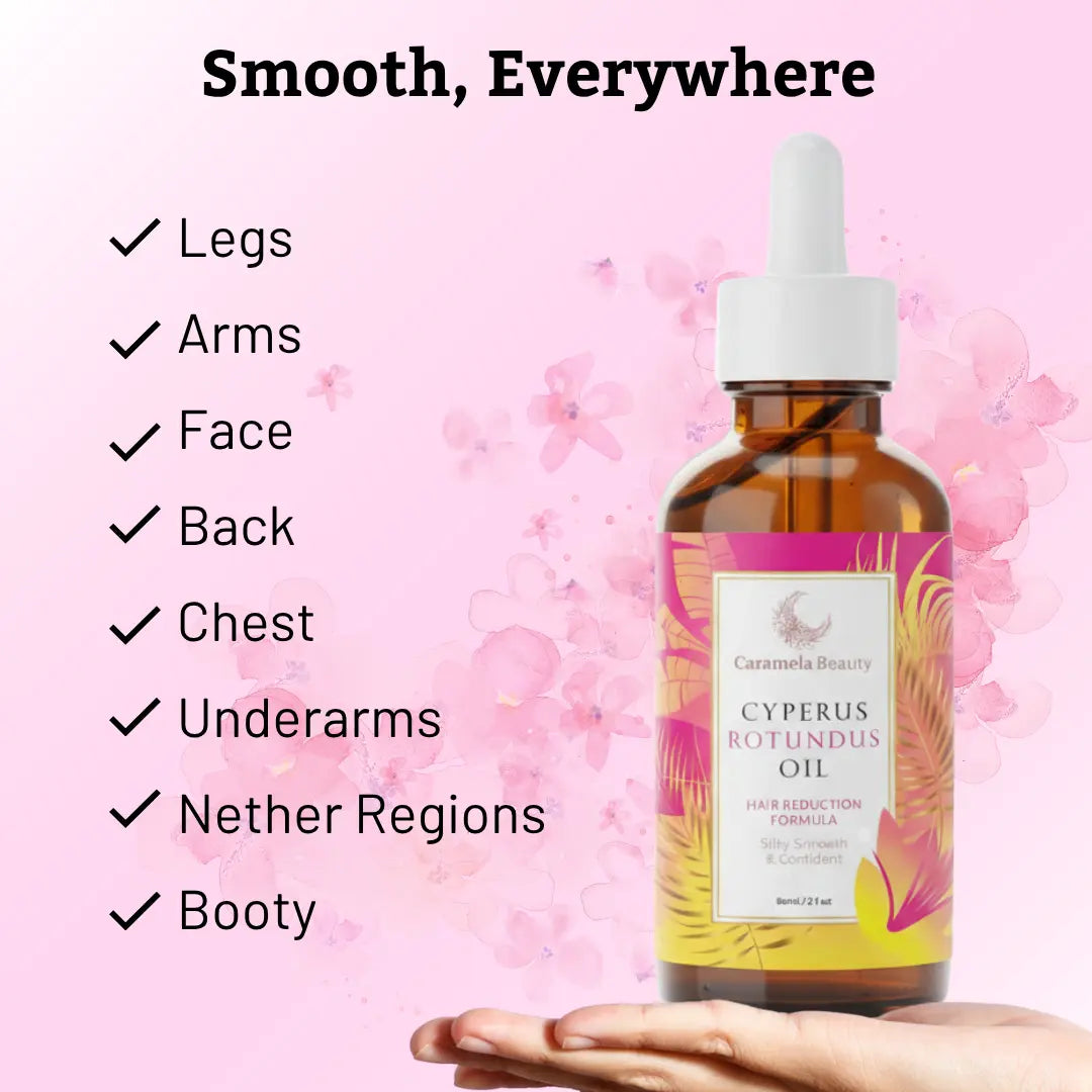 Caramela Beauty Cyperus Rotundus Oil for Natural Hair Reduction - 60Ml/2Oz