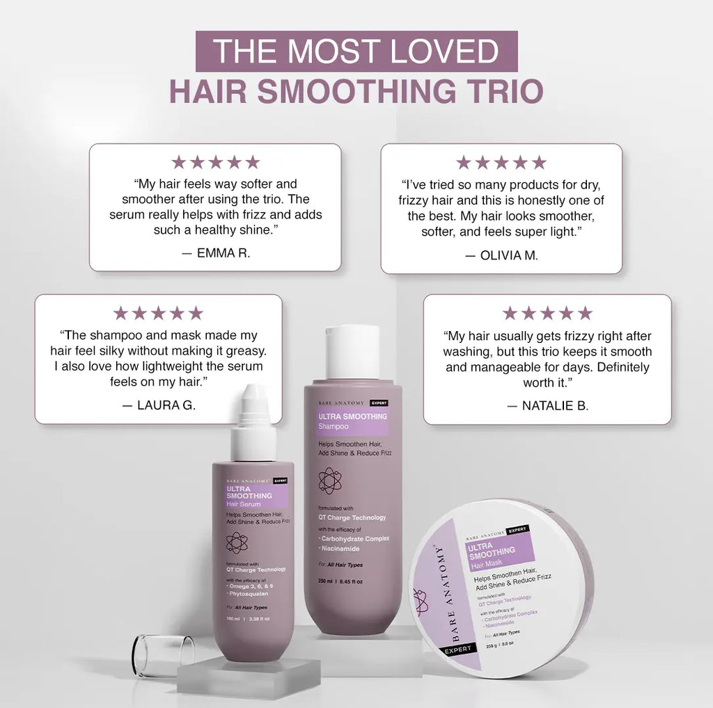 Bare Anatomy Ultra Smoothing Hair Trio – Shampoo, Mask & Serum