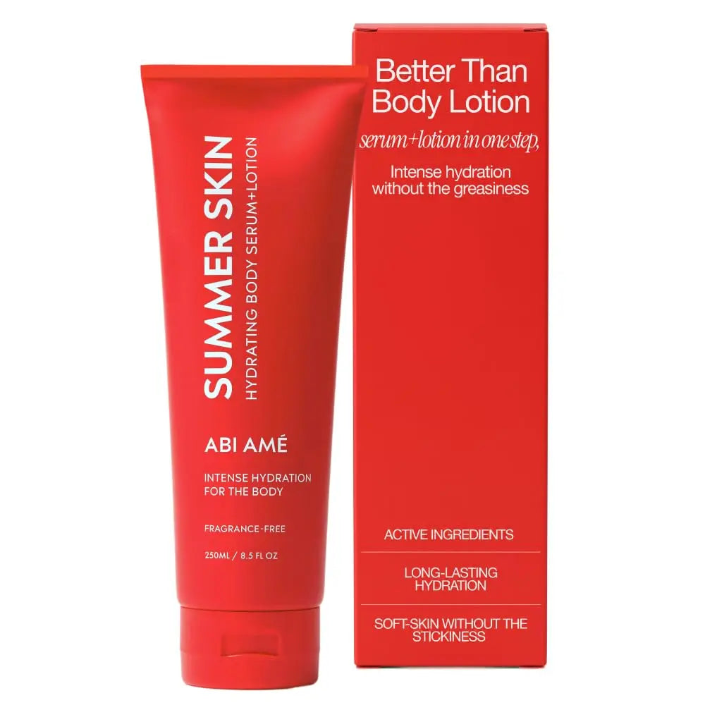 Summer Skin: Hydrating Body Serum+Lotion, No Residue Hydration, Fragrance Free Body Care for Skin Repair