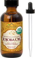Jojoba Oil, USDA Certified Organic,Pure & Natural, Cold Pressed Virgin, Unrefined, Haxane Free (Small (2Oz, 56Ml))