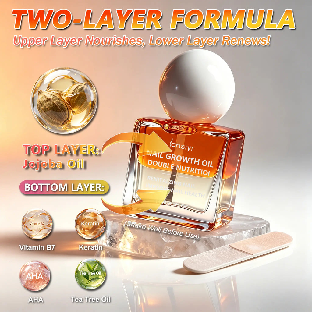 Vitamin & Keratin Nail Growth Oil - Moisturizing, Strengthening, Brightening Repair for Fragile Brittle Nails' Overall Health，Cuticle Oil, Nail Serum, Damaged Nails, Nail Nourishment, Natural Nail Oil,Nail Health