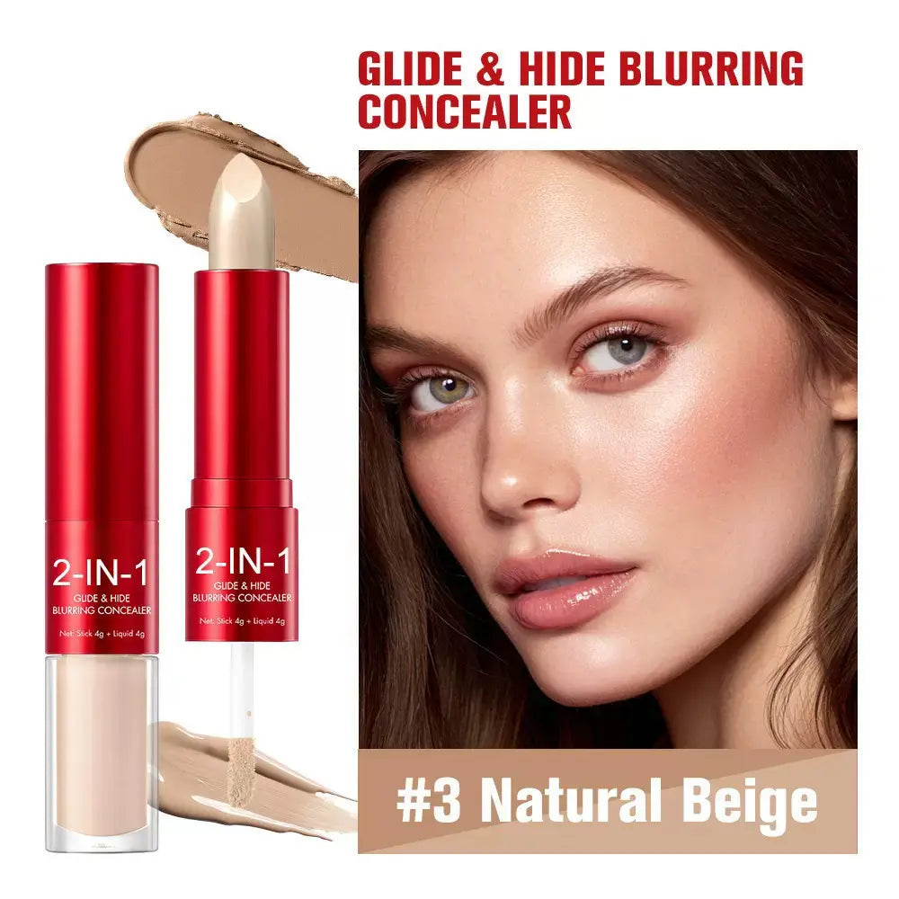 Glide & Hide Dual Concealer and Foundation 2-In-1 Stick L Lightweight Coverage, Flawless