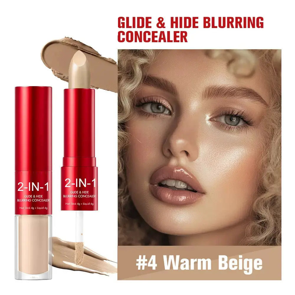 Glide & Hide Dual Concealer and Foundation 2-In-1 Stick L Lightweight Coverage, Flawless